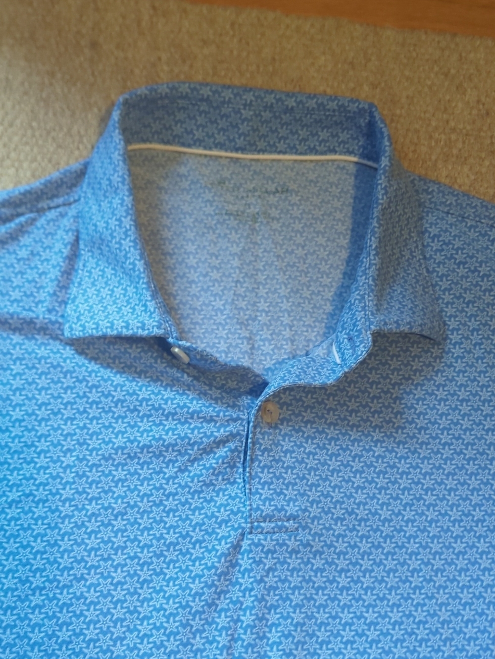 Mens Peter Millar Starfish Golf Polo Size XL Blue